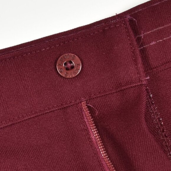 Vintage Levi's 70's Polyester Pocket Burgundy Pants - 26 - Picture 8 of 8